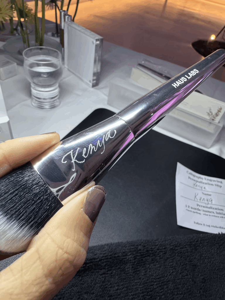 Foundation brush with Kenya hand engraved on the side