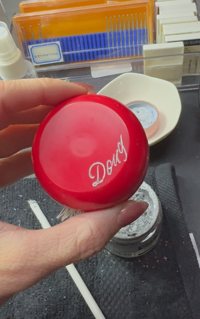 Hand engraving on a plastic yo-yo for Amazon Prime's Fallout Season 2 Premiere